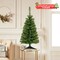 Costway 3ft Unlit Artificial Christmas Halloween Mini Tree Black with Plastic Stand Green/Black/Pink